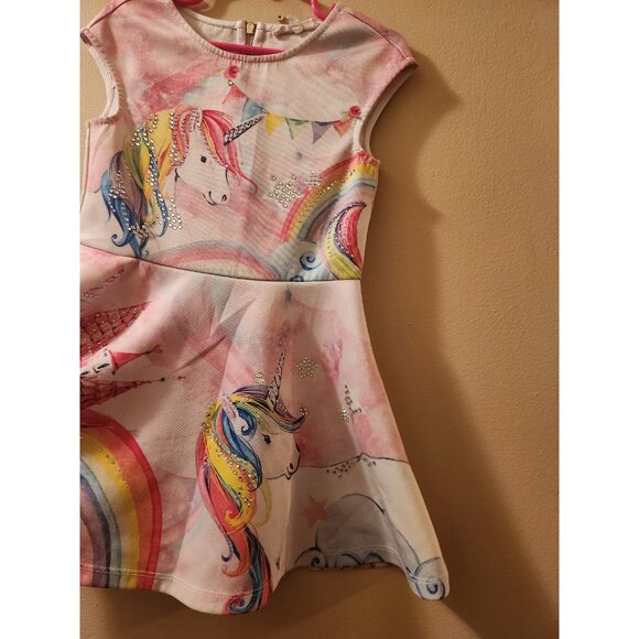 Baby Sara Unicorn Rhinestone Dress Size 5T - Picture 3 of 5